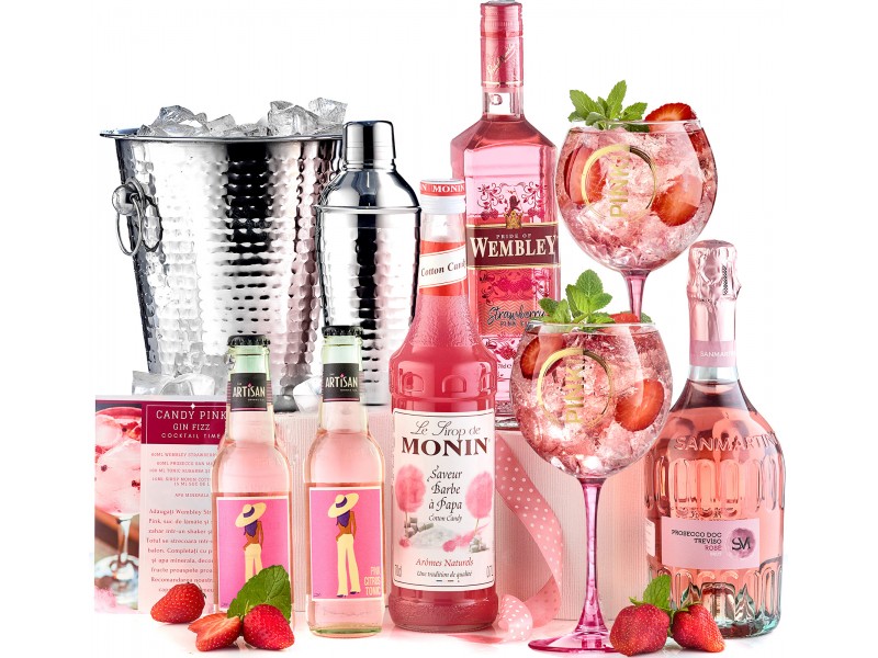 Candy Pink Gin Fizz Cocktail Party